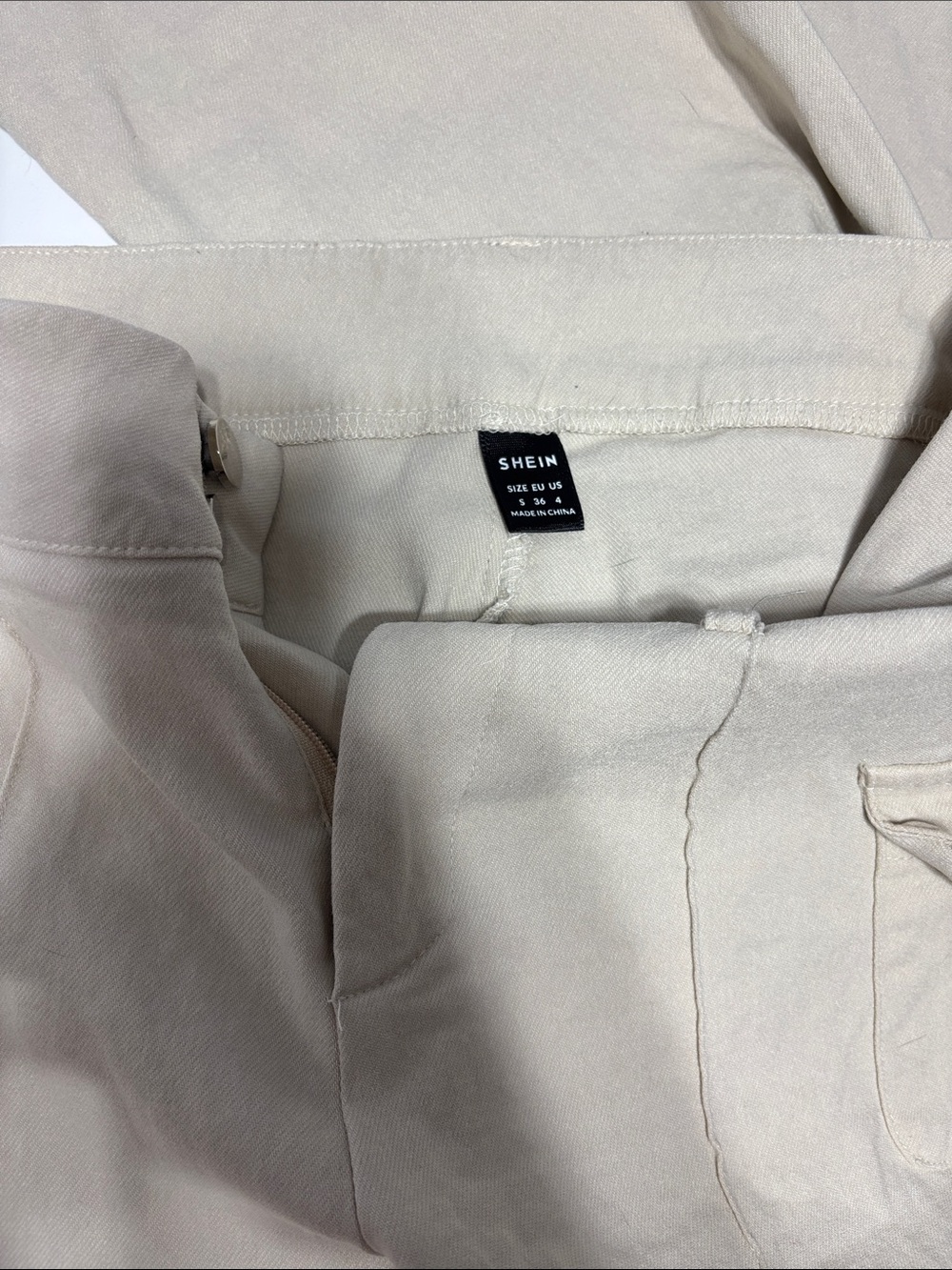 SHEIN Light Beige Womens  Chinos - Neutral Casual Trousers